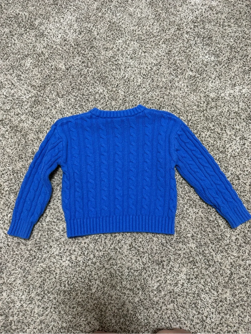 BABY GAP Blue Cable Knit Sweater with Bear Patch 2T